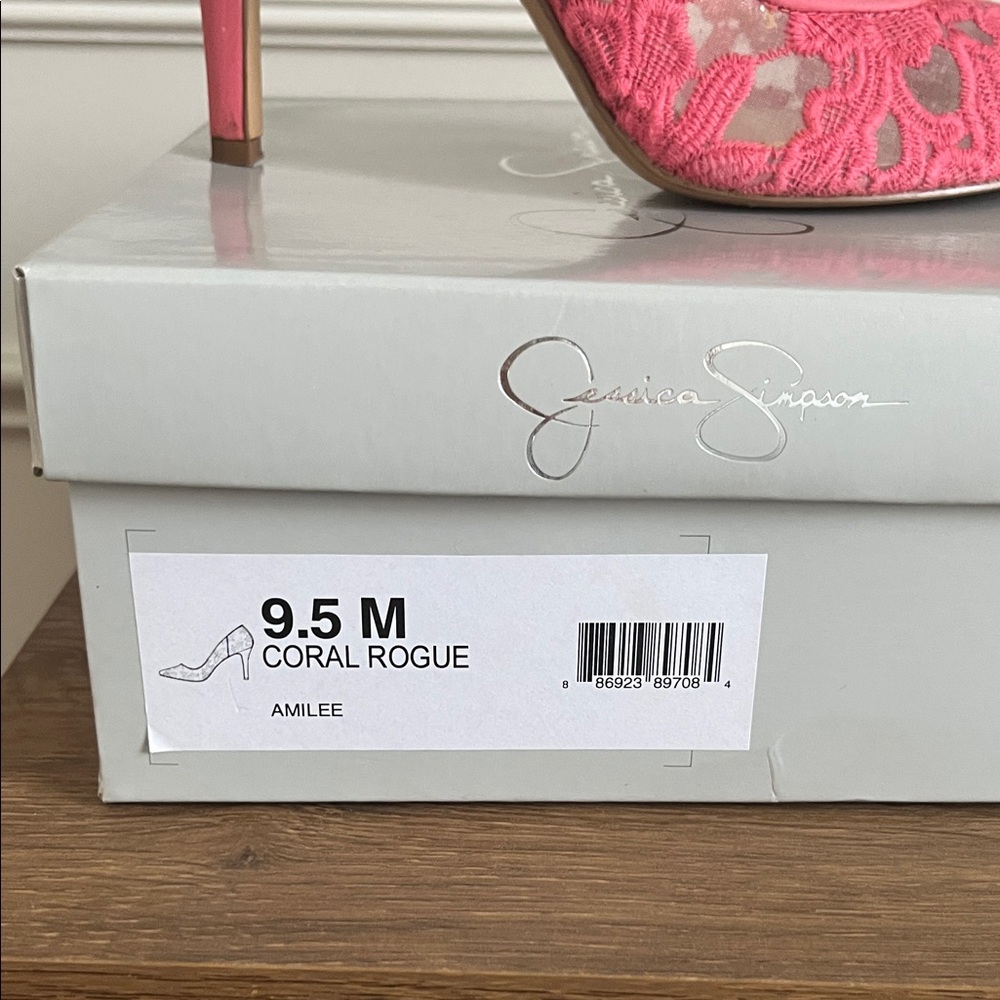 Jessica Simpson Coral Lace Heels - Picture 2 of 6